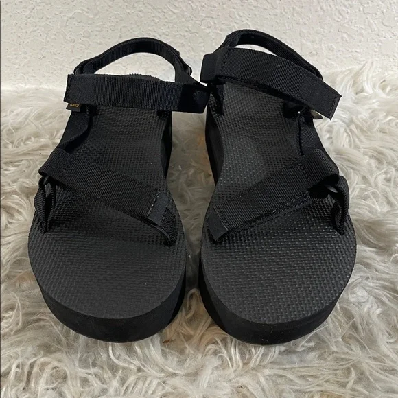 TEVA Flatform Universal Sandal Strappy Velcro Black Size 11 NEW - Picture 3 of 16